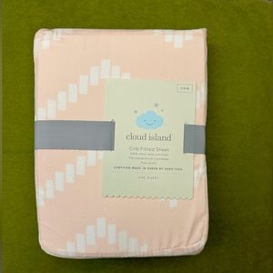 Pink Cloud Island Crib Fitted Sheet. NWT